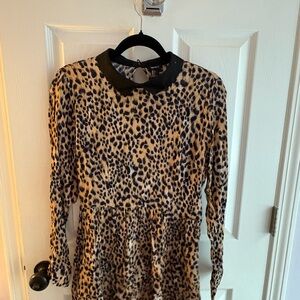 Forever 21 Brown and Black Bishop Sleeve Sundress